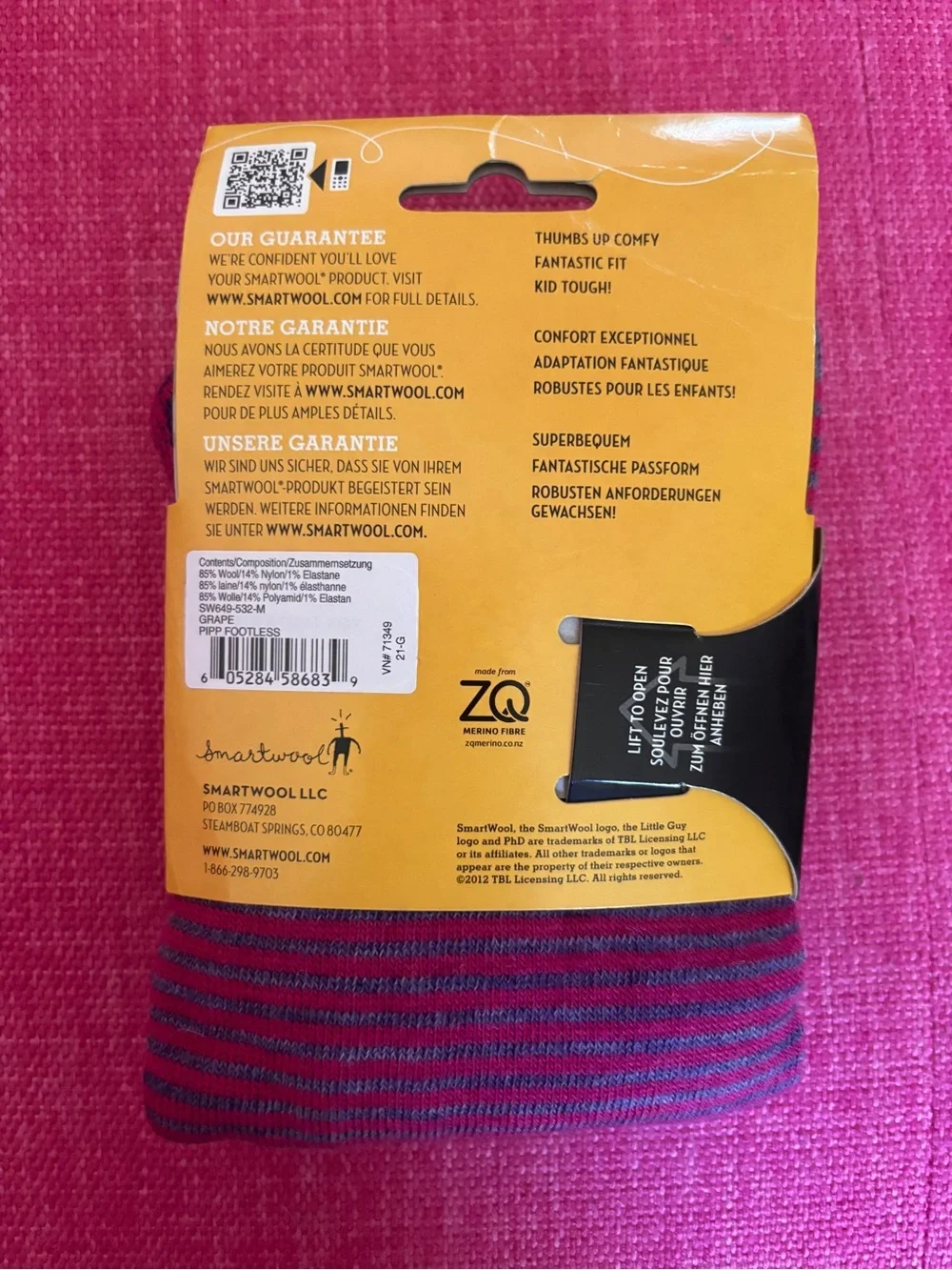 NWT Smartwool Kids Purple Footless Tights